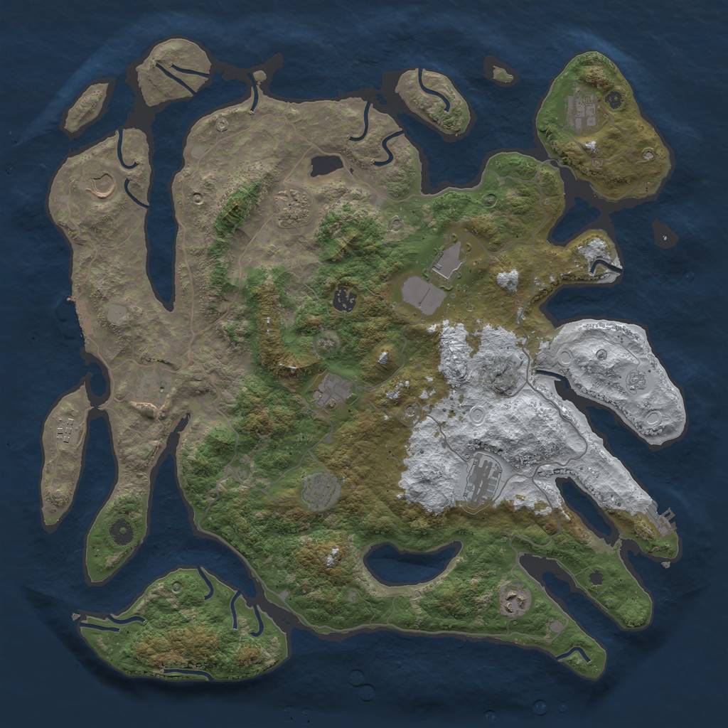 Rust Map: Procedural Map, Size: 4500, Seed: 5221500, 20 Monuments