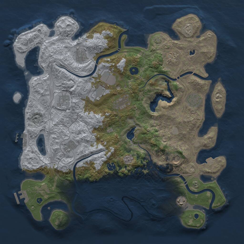 Rust Map: Procedural Map, Size: 4250, Seed: 2917297, 17 Monuments