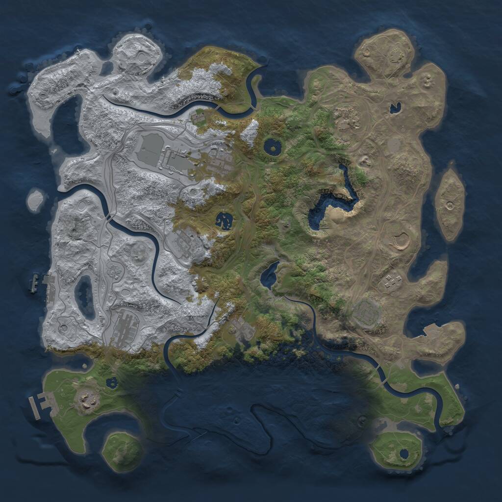 Rust Map: Procedural Map, Size: 4250, Seed: 2917297, 17 Monuments