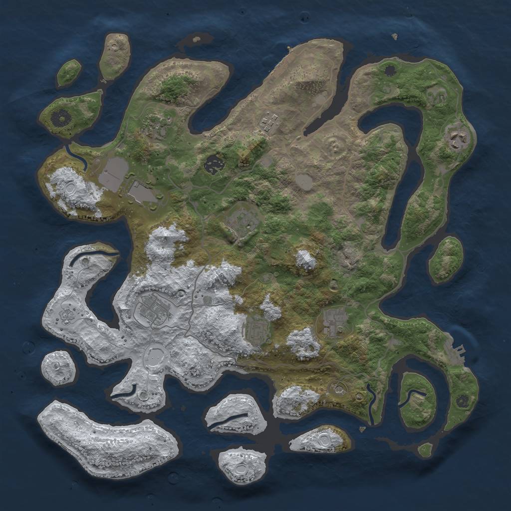 Rust Map: Procedural Map, Size: 4000, Seed: 165066, 18 Monuments