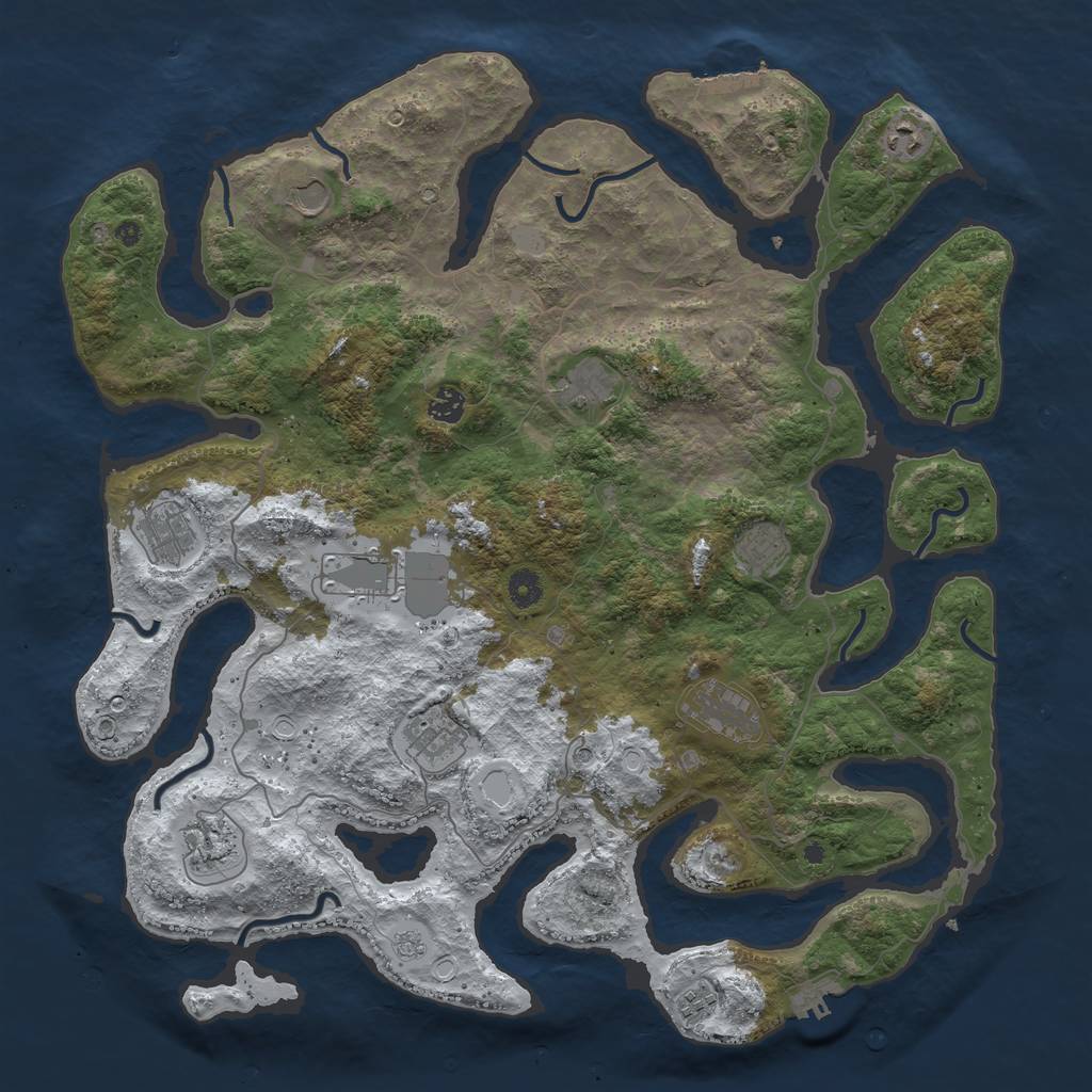 Rust Map: Procedural Map, Size: 4500, Seed: 6344218, 20 Monuments