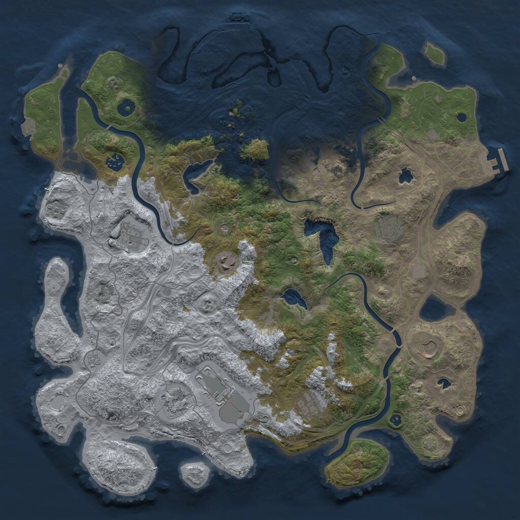 Rust Map: Procedural Map, Size: 4500, Seed: 4777004, 16 Monuments