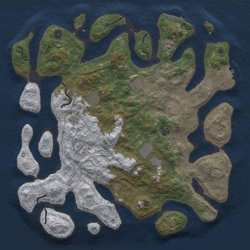 Rust Map: Procedural Map, Size: 4500, Seed: 4777004, 18 Monuments