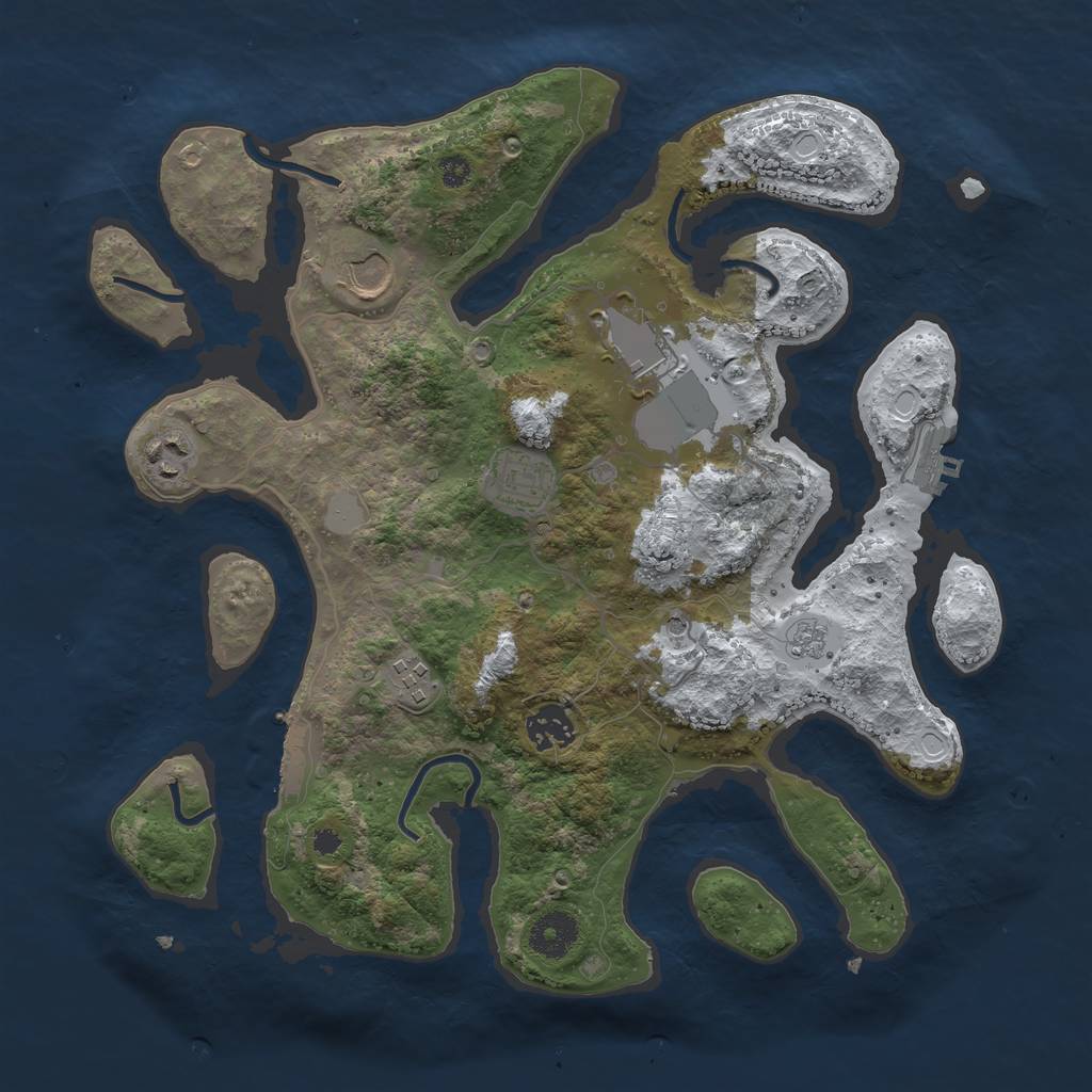 Rust Map: Procedural Map, Size: 3500, Seed: 6375167, 15 Monuments