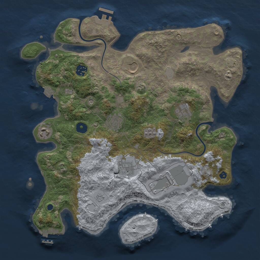 Rust Map: Procedural Map, Size: 3550, Seed: 198848, 14 Monuments