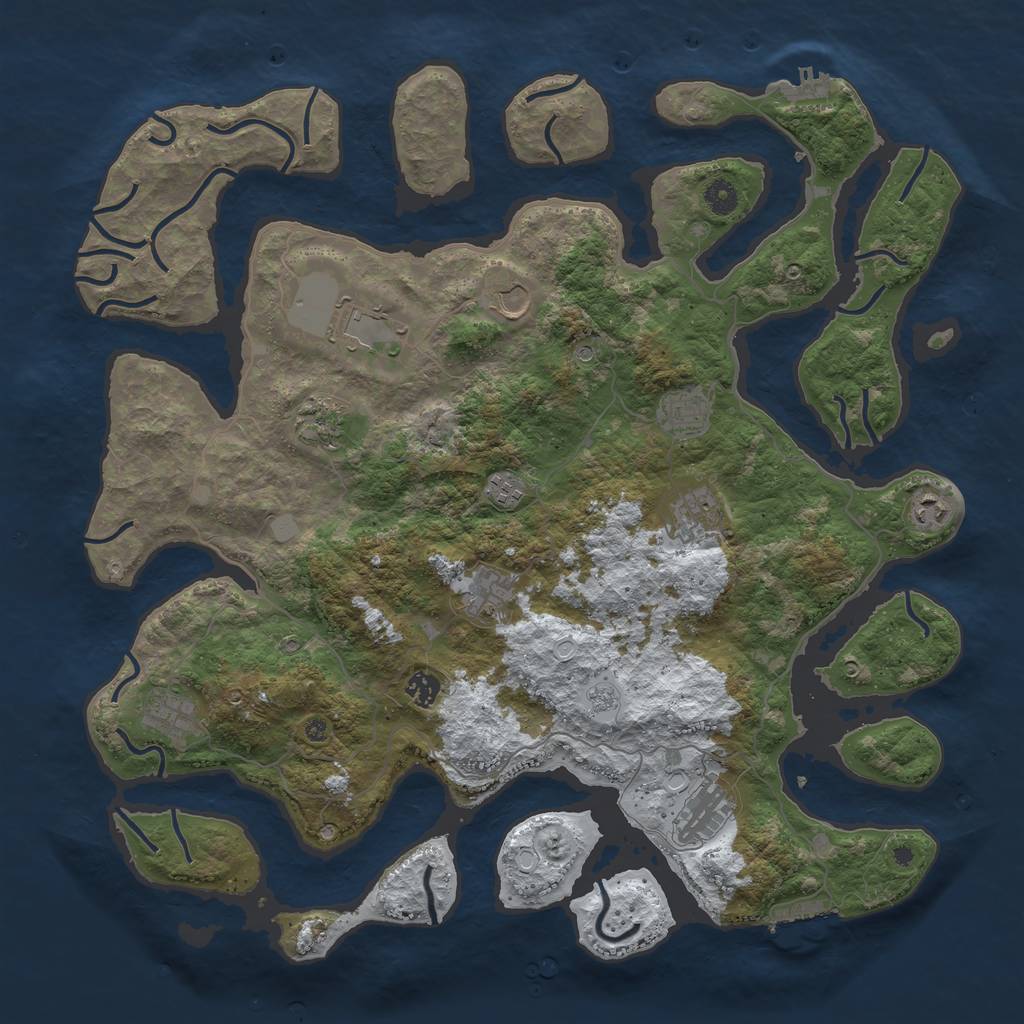 Rust Map: Procedural Map, Size: 4500, Seed: 2247251, 20 Monuments