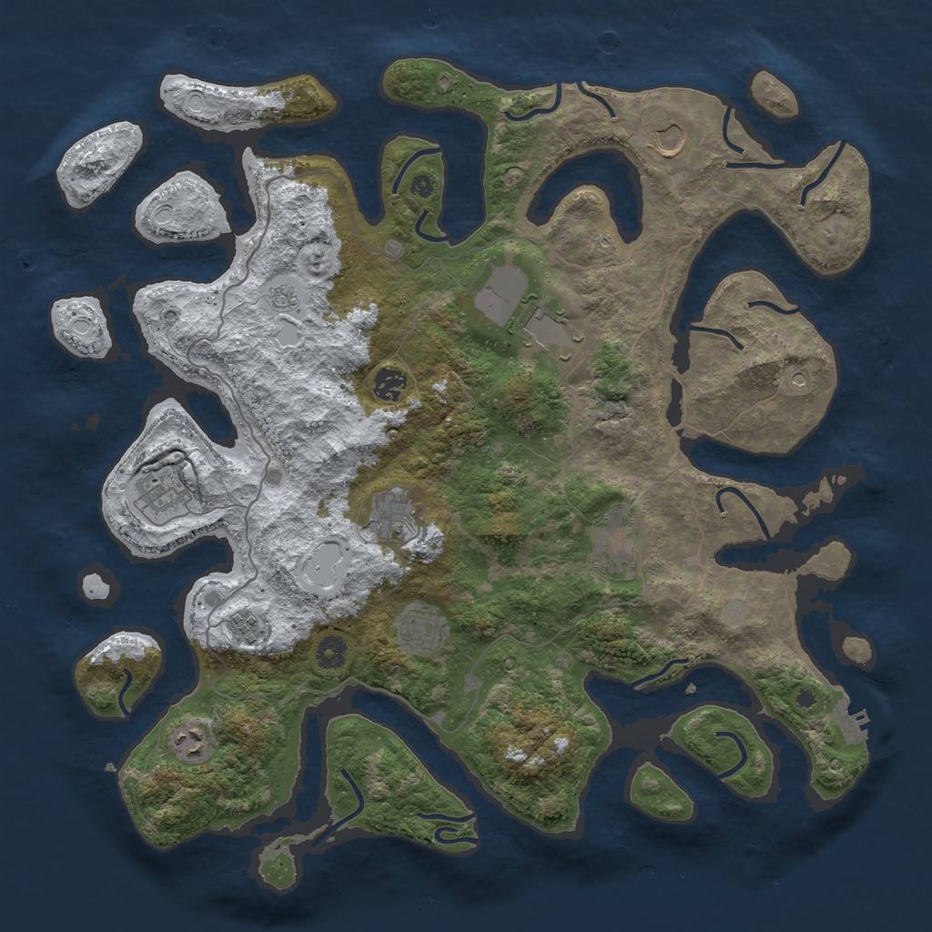 Rust Map: Procedural Map, Size: 4250, Seed: 4820450, 17 Monuments
