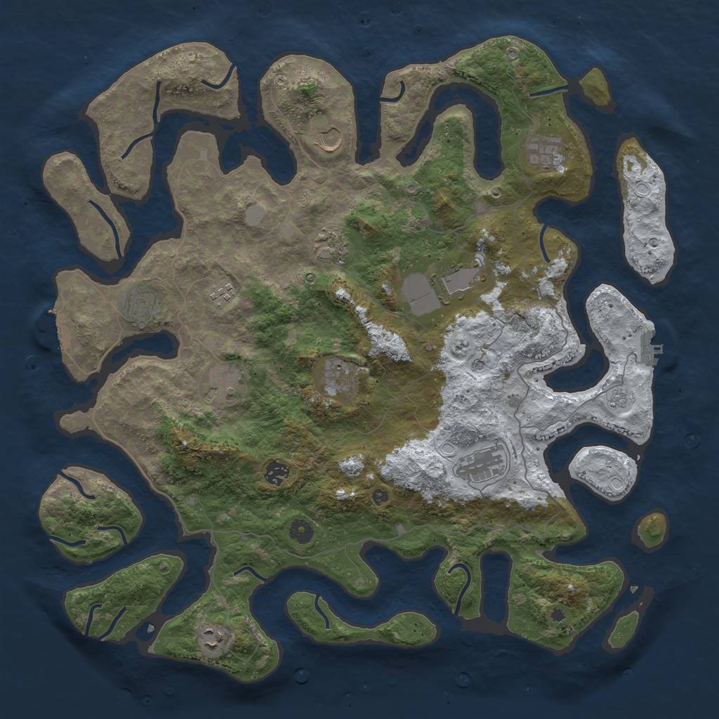 Rust Map: Procedural Map, Size: 4500, Seed: 4170507, 20 Monuments