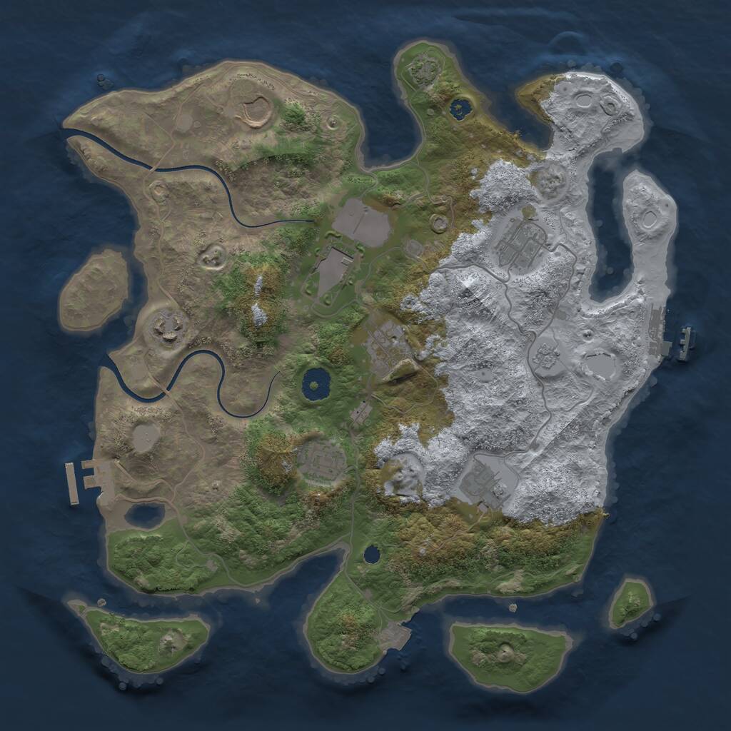 Rust Map: Procedural Map, Size: 3500, Seed: 6316027, 12 Monuments