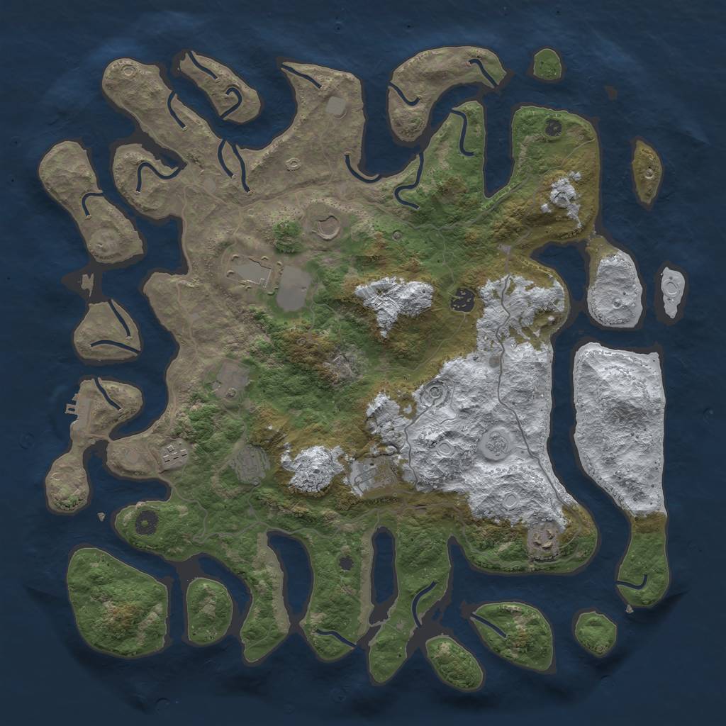 Rust Map: Procedural Map, Size: 4500, Seed: 5502145, 16 Monuments
