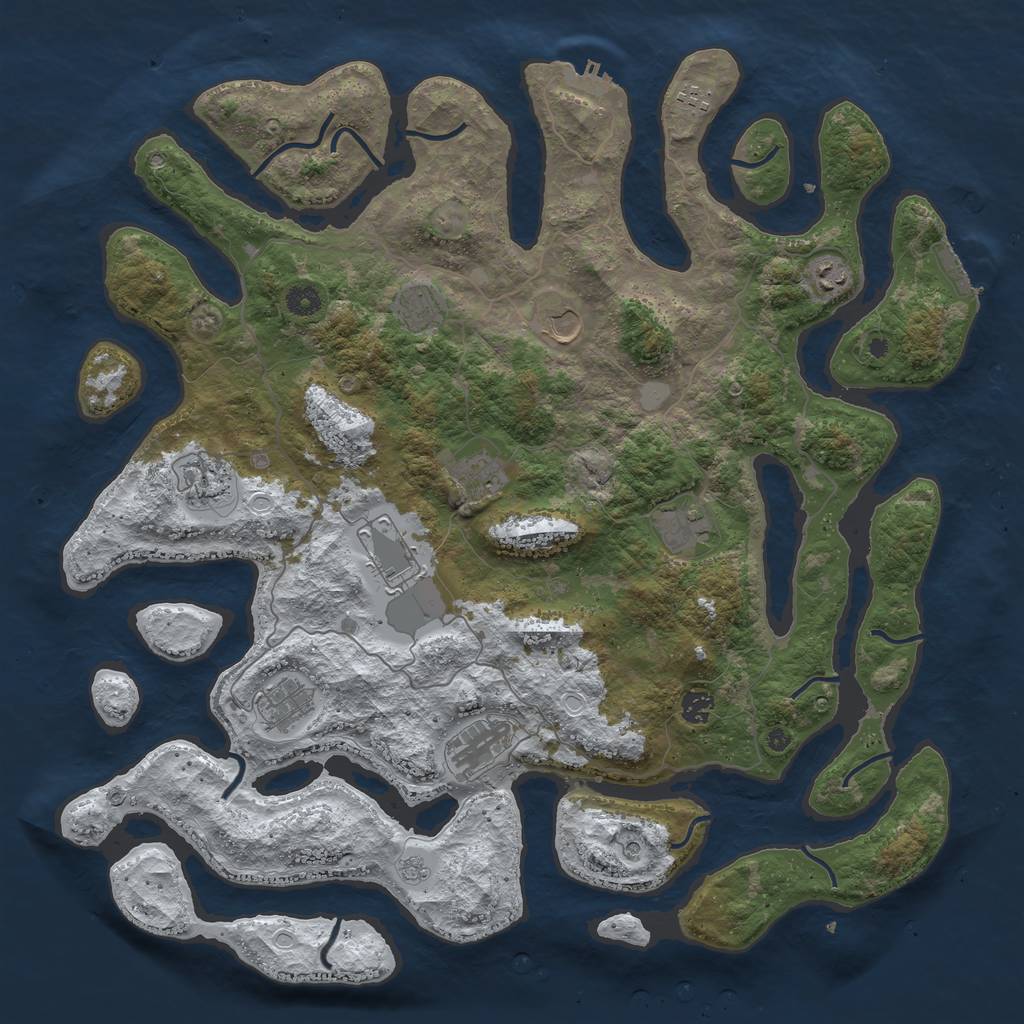 Rust Map: Procedural Map, Size: 4600, Seed: 14324, 20 Monuments