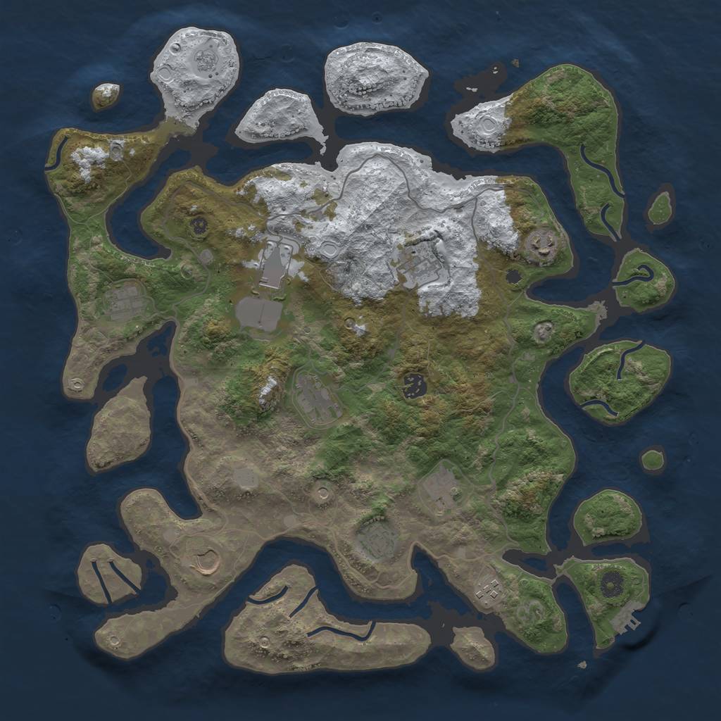Rust Map: Procedural Map, Size: 4250, Seed: 5240511, 18 Monuments