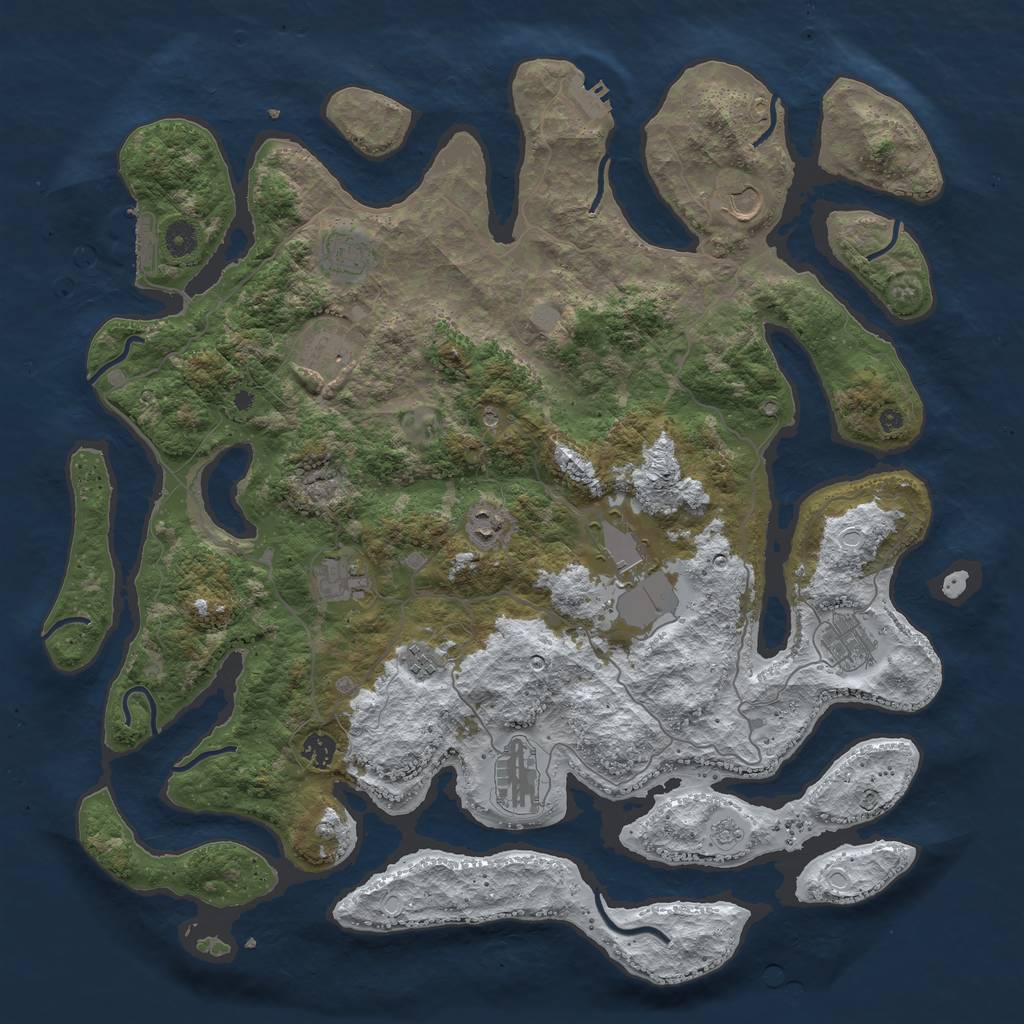 Rust Map: Procedural Map, Size: 4500, Seed: 5701792, 19 Monuments