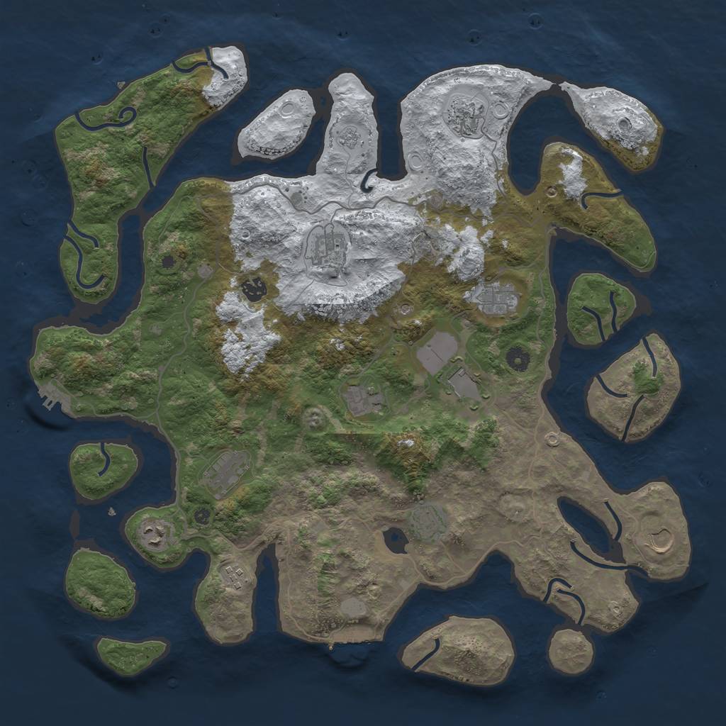 Rust Map: Procedural Map, Size: 4500, Seed: 4075906, 20 Monuments