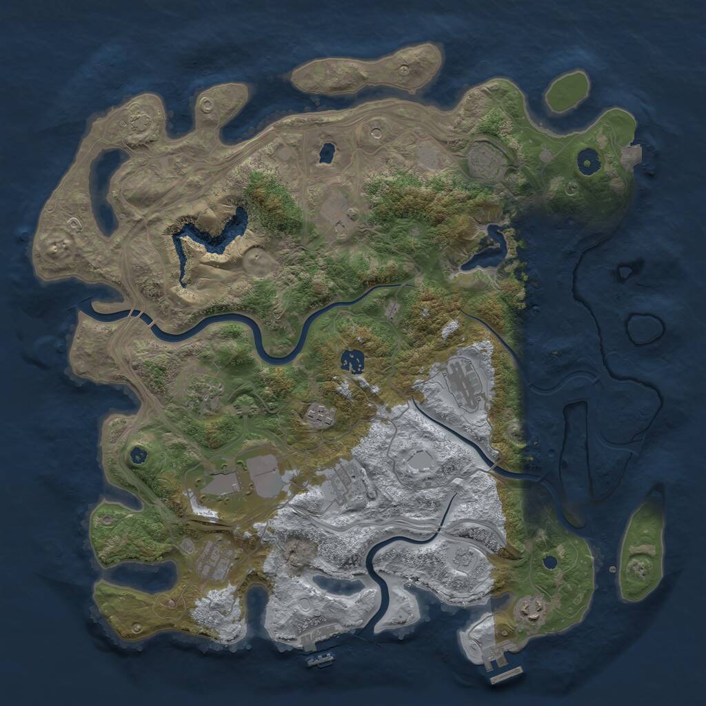Rust Map: Procedural Map, Size: 4250, Seed: 4572606, 16 Monuments