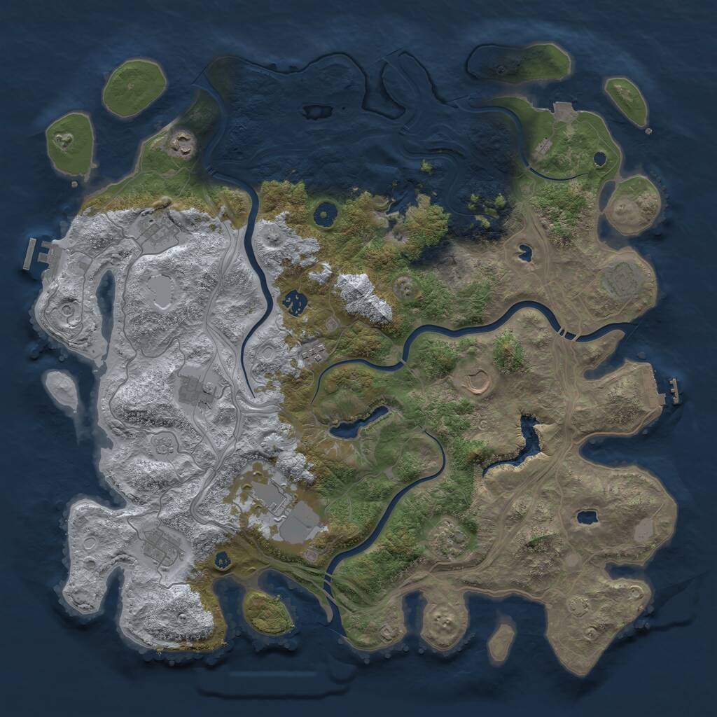 Rust Map: Procedural Map, Size: 4500, Seed: 4775613, 16 Monuments