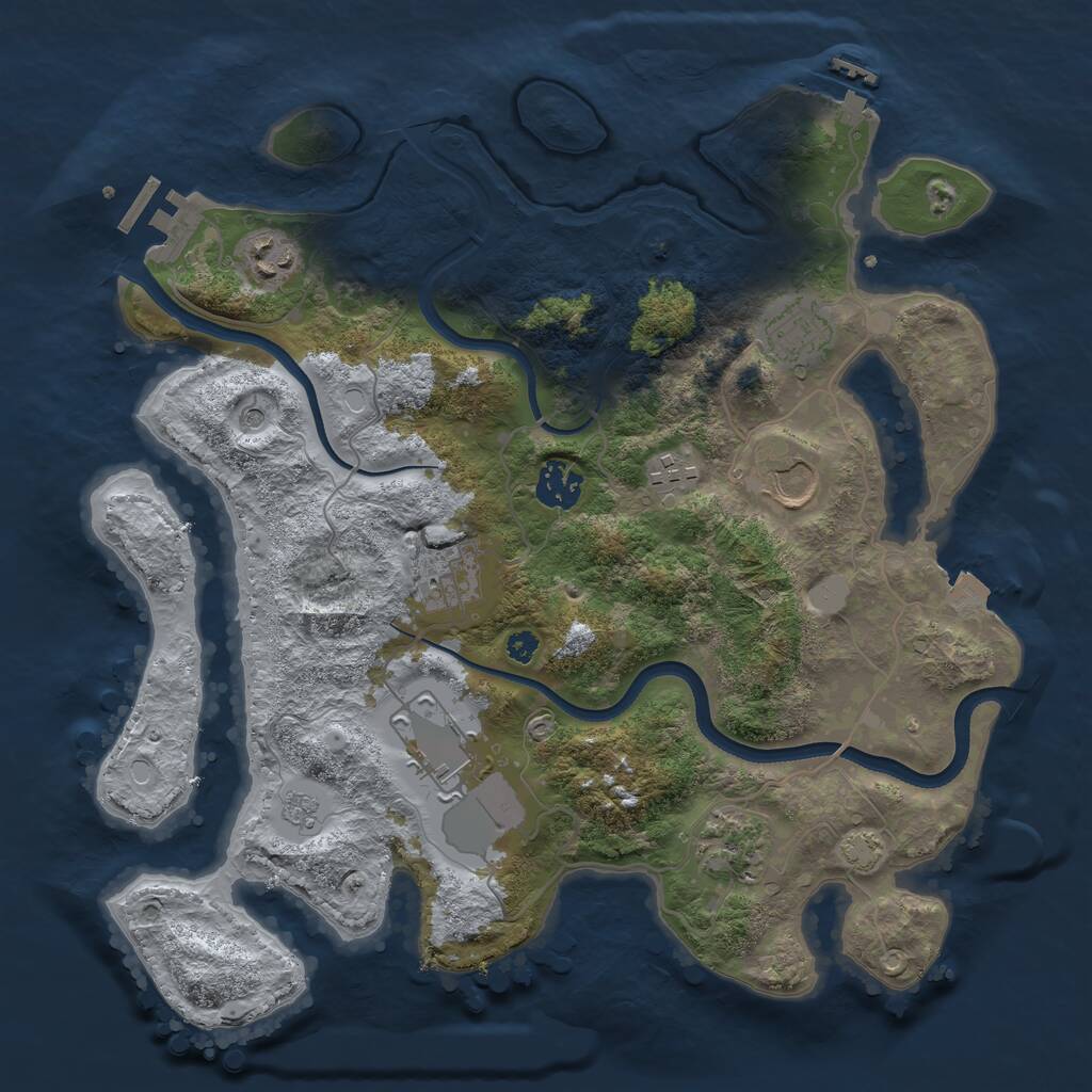 Rust Map: Procedural Map, Size: 3500, Seed: 4848347, 14 Monuments