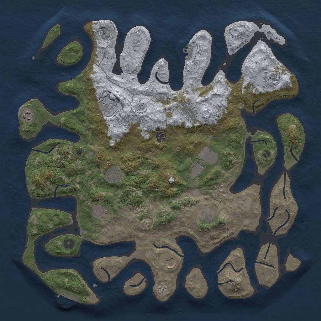 Rust Map: Procedural Map, Size: 4500, Seed: 5068946, 20 Monuments