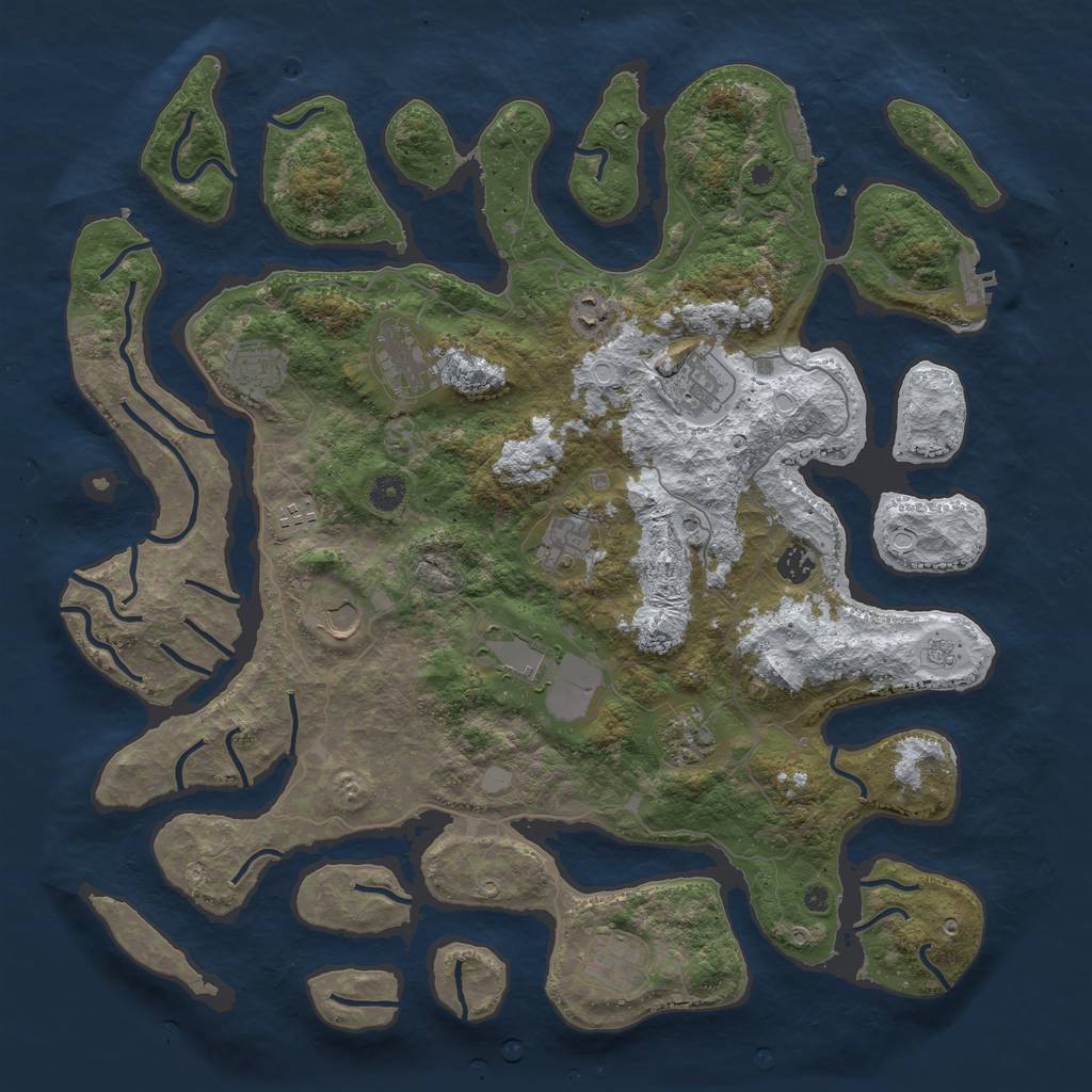 Rust Map: Procedural Map, Size: 4500, Seed: 612849, 20 Monuments