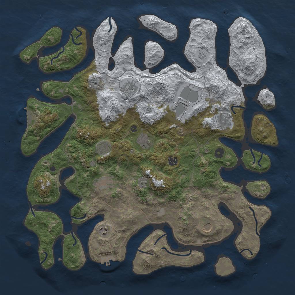 Rust Map: Procedural Map, Size: 4500, Seed: 639354, 19 Monuments