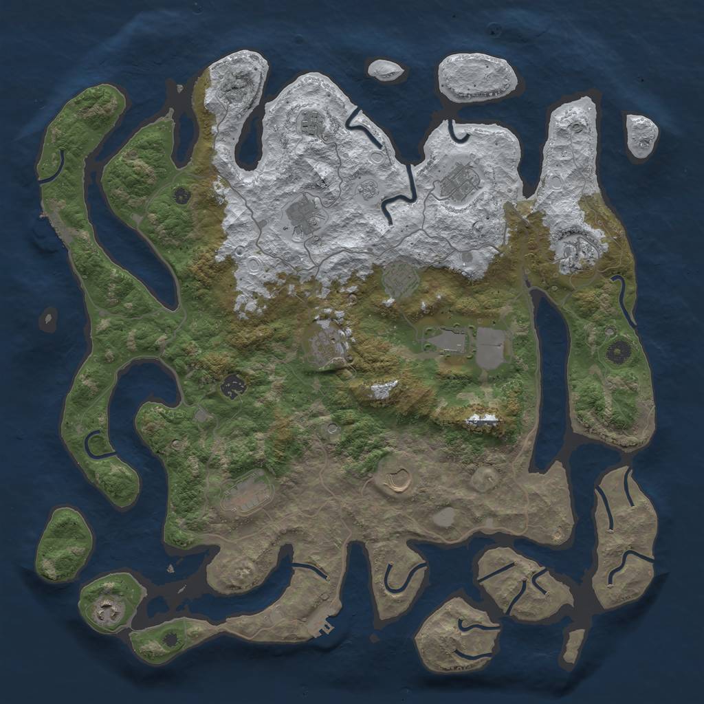 Rust Map: Procedural Map, Size: 4500, Seed: 104728010, 20 Monuments