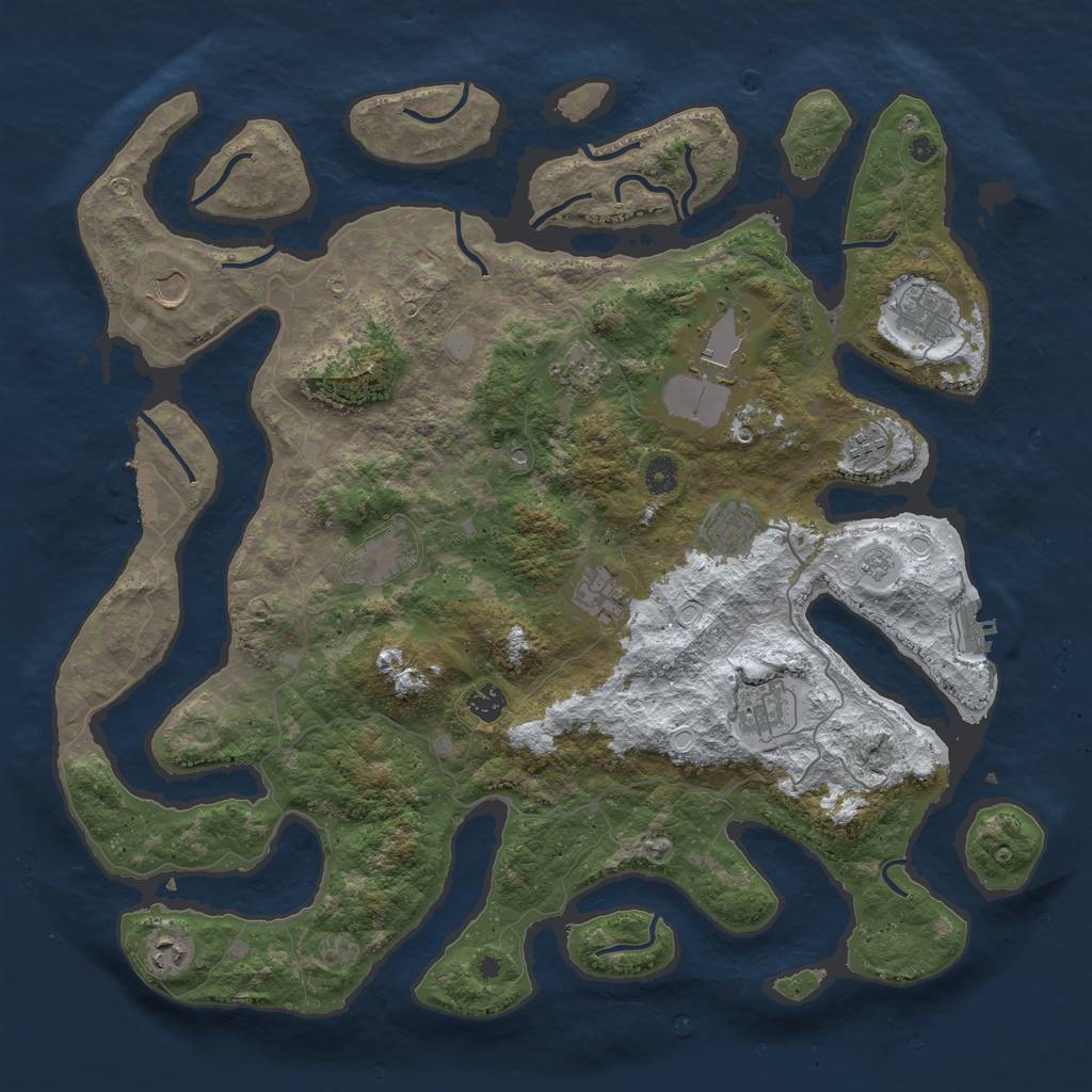 Rust Map: Procedural Map, Size: 4500, Seed: 1288818, 20 Monuments