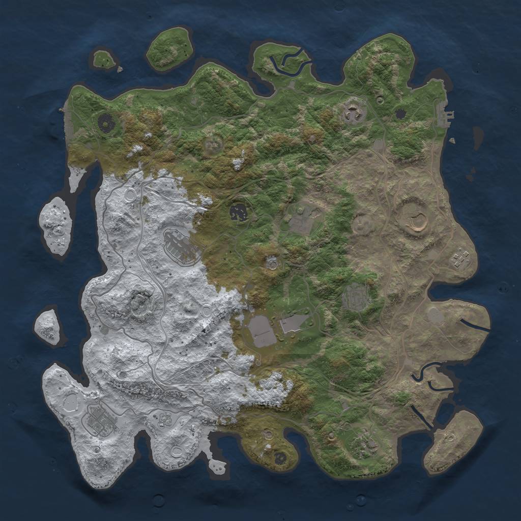 Rust Map: Procedural Map, Size: 4250, Seed: 3483490, 19 Monuments