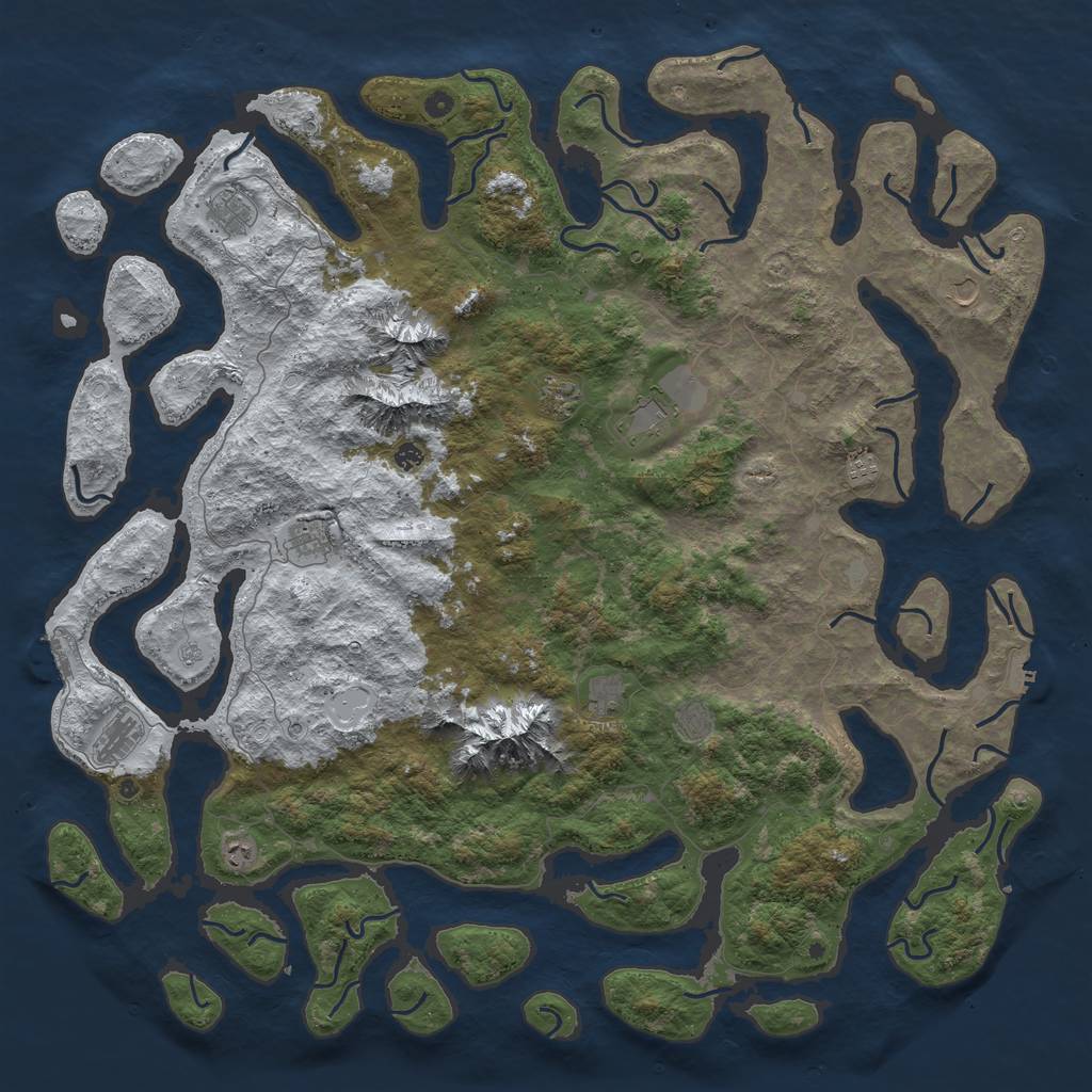 Rust Map: Procedural Map, Size: 6000, Seed: 2022, 20 Monuments