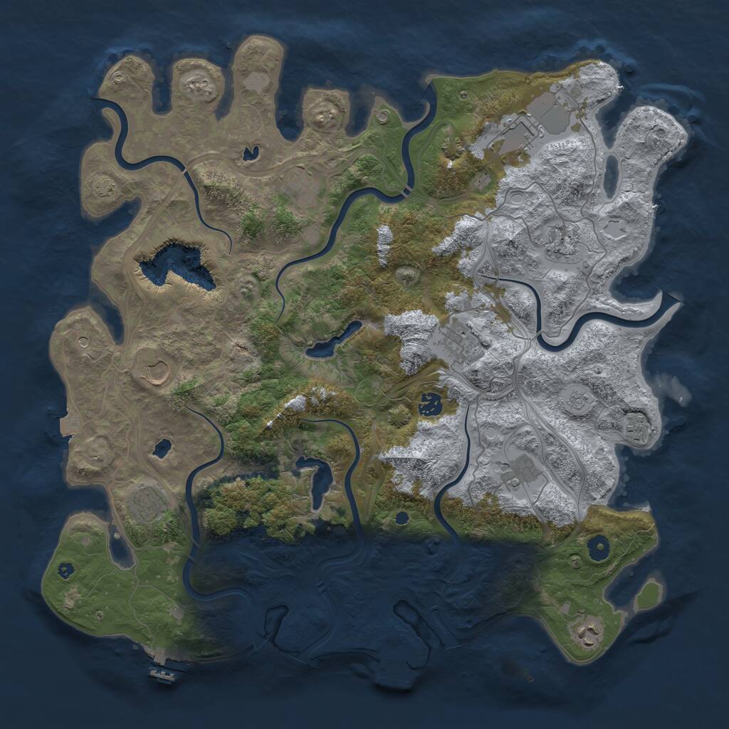 Rust Map: Procedural Map, Size: 4500, Seed: 905751, 16 Monuments