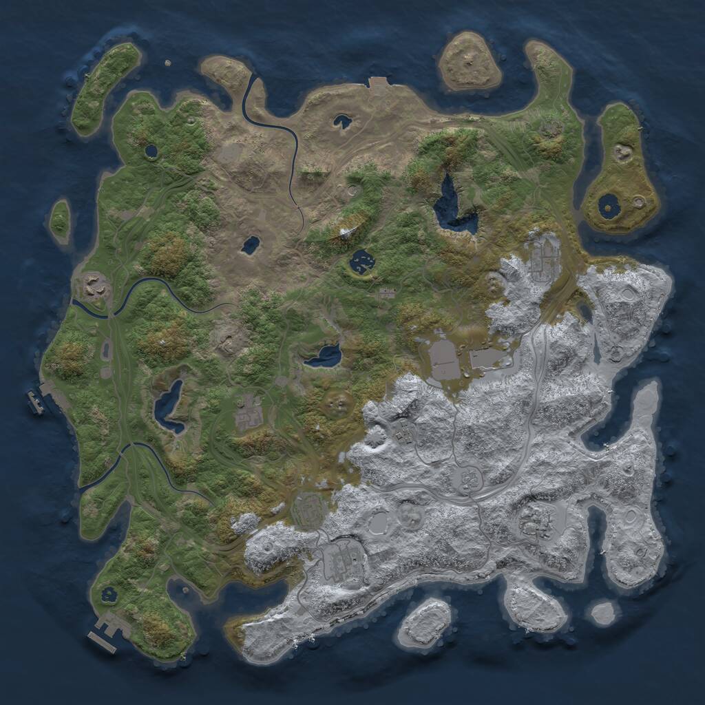 Rust Map: Procedural Map, Size: 4500, Seed: 145954, 15 Monuments