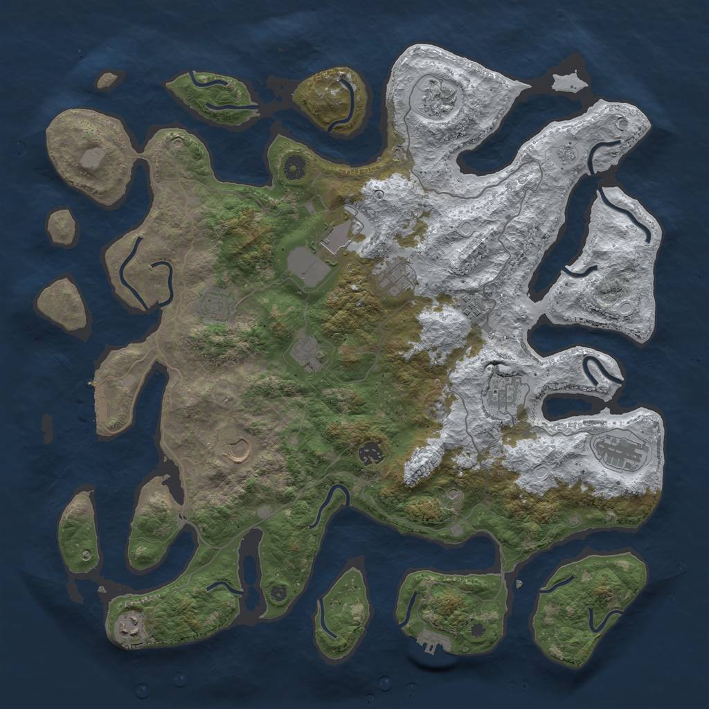 Rust Map: Procedural Map, Size: 4500, Seed: 2525552, 20 Monuments