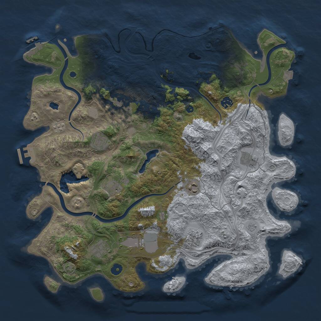 Rust Map: Procedural Map, Size: 4250, Seed: 119008, 16 Monuments