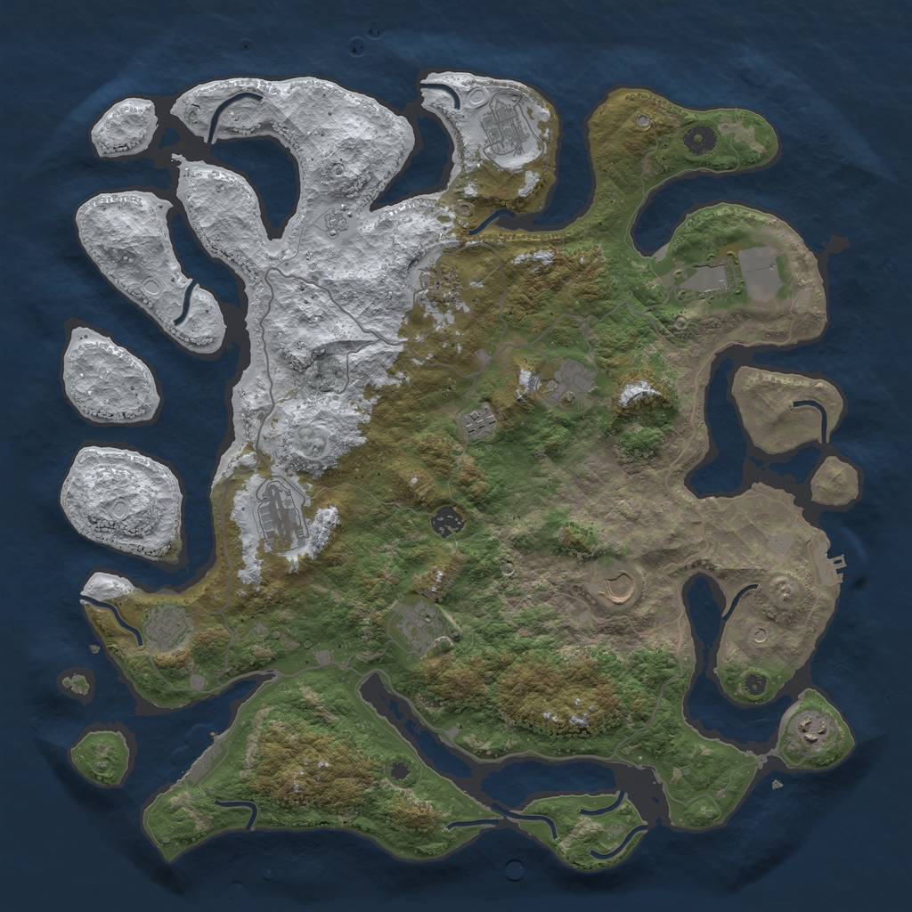 Rust Map: Procedural Map, Size: 4500, Seed: 6438074, 20 Monuments