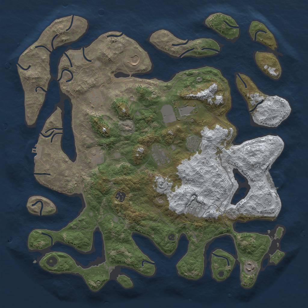 Rust Map: Procedural Map, Size: 4500, Seed: 4513998, 19 Monuments
