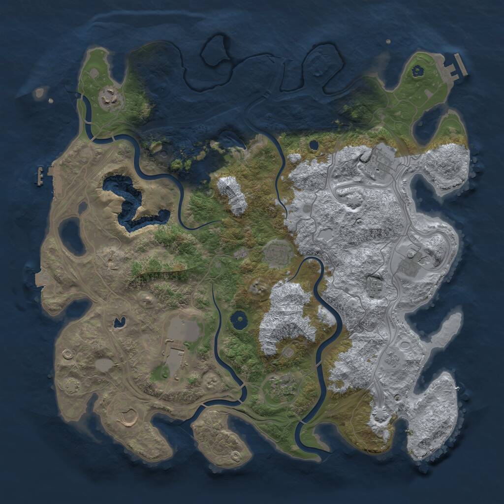 Rust Map: Procedural Map, Size: 4250, Seed: 1743898, 14 Monuments