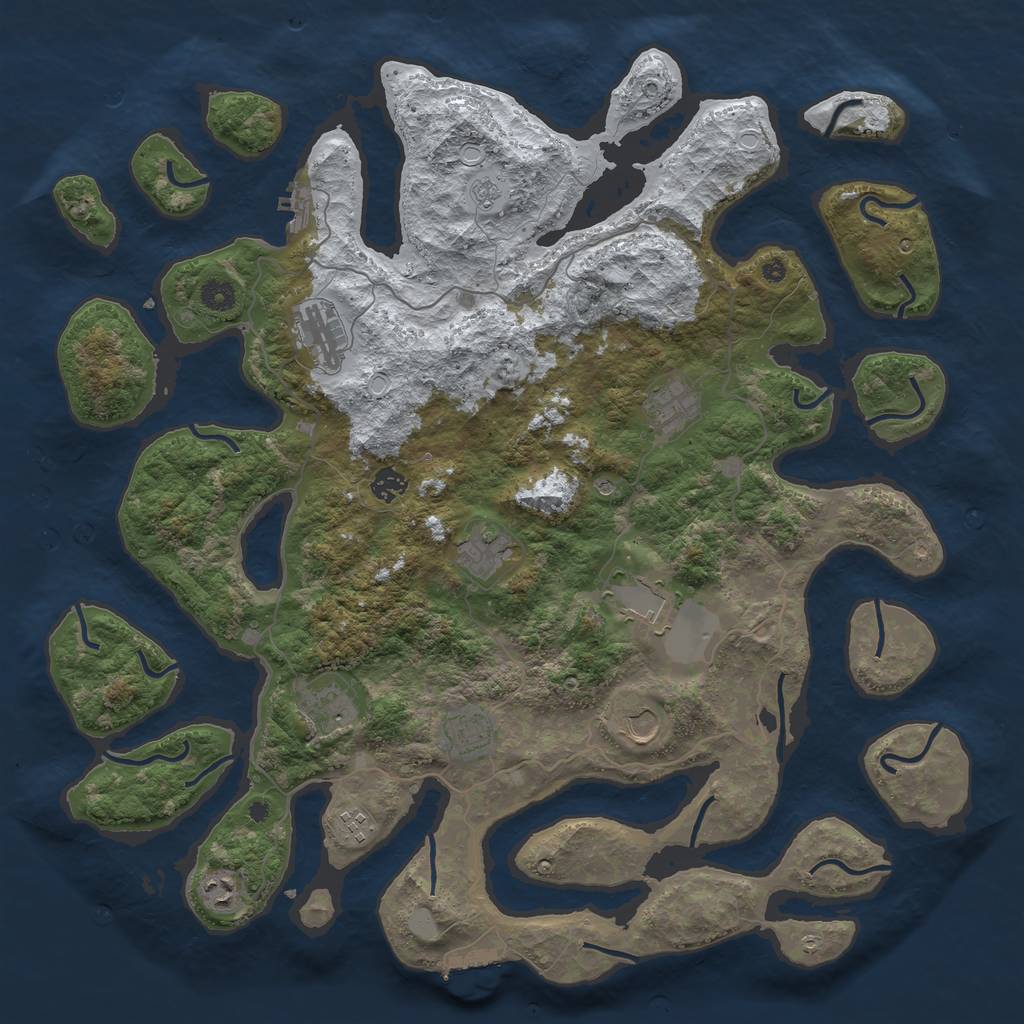 Rust Map: Procedural Map, Size: 4500, Seed: 3634685, 19 Monuments