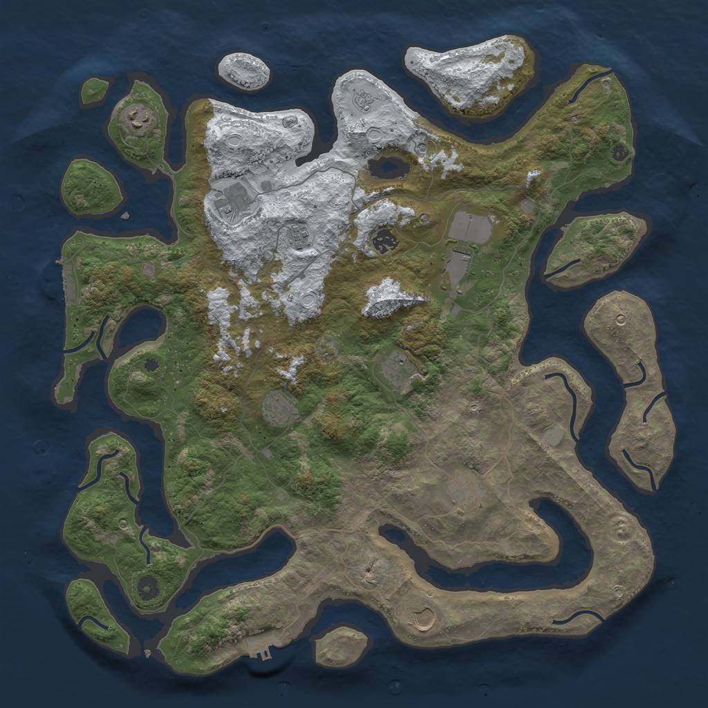 Rust Map: Procedural Map, Size: 4500, Seed: 2959126, 18 Monuments