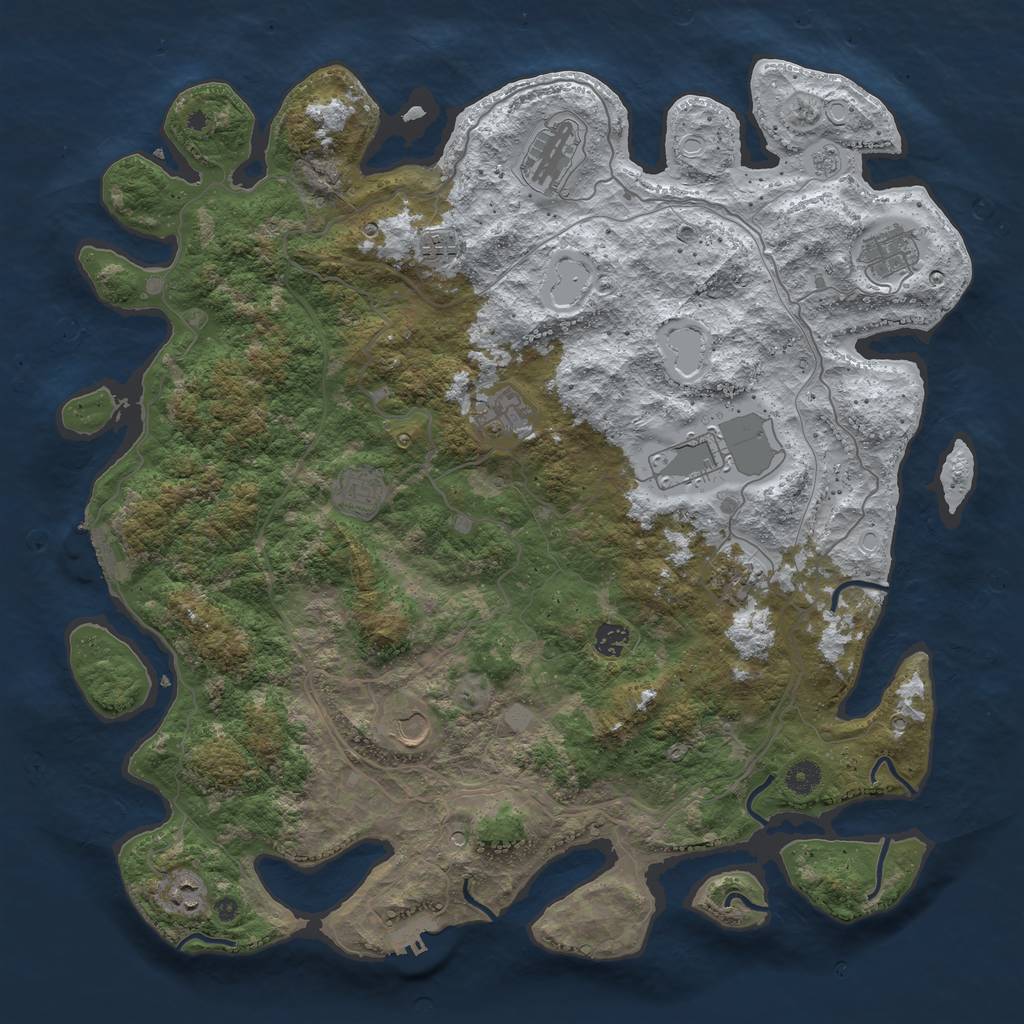 Rust Map: Procedural Map, Size: 4500, Seed: 5288005, 19 Monuments