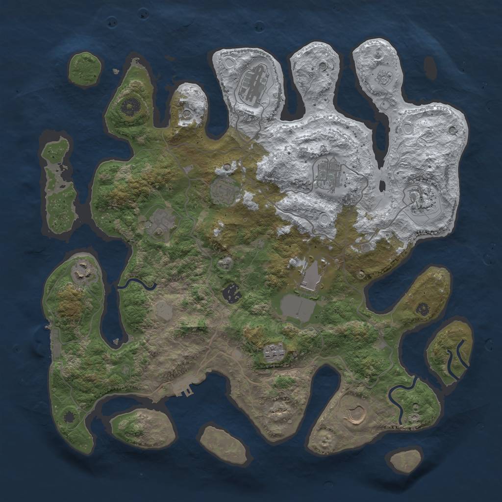 Rust Map: Procedural Map, Size: 4000, Seed: 68387, 19 Monuments