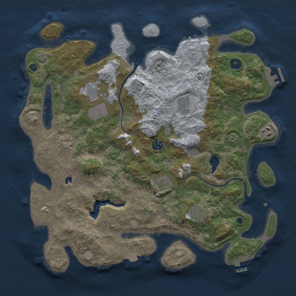 Rust Map: Procedural Map, Size: 4000, Seed: 29824473, 14 Monuments