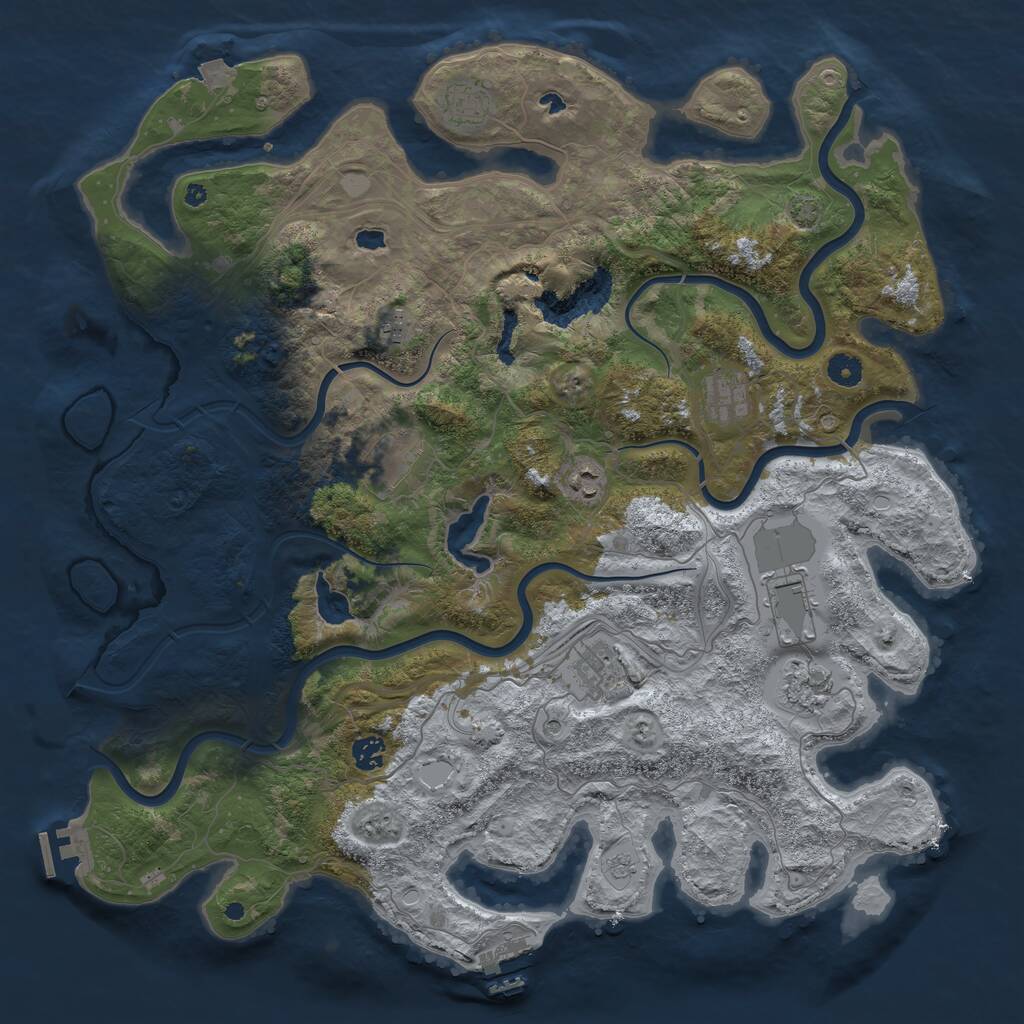 Rust Map: Procedural Map, Size: 4500, Seed: 1713689, 15 Monuments