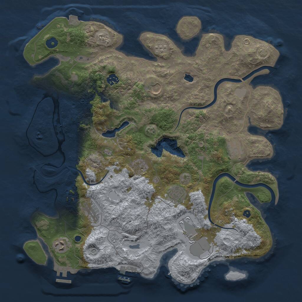 Rust Map: Procedural Map, Size: 4000, Seed: 9906, 15 Monuments