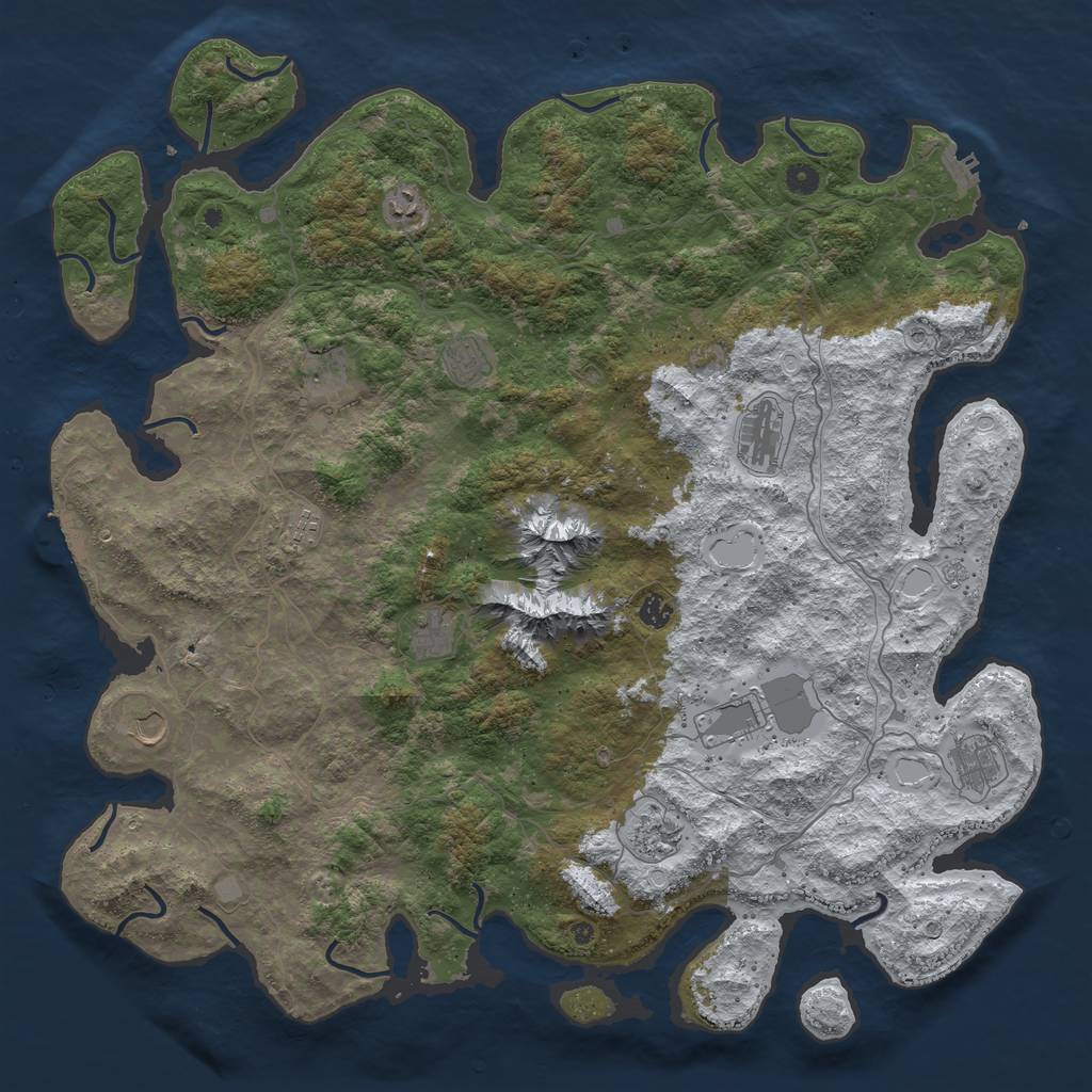 Rust Map: Procedural Map, Size: 5000, Seed: 953, 20 Monuments