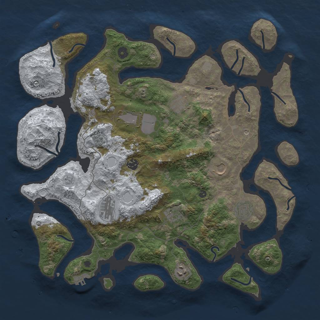Rust Map: Procedural Map, Size: 4250, Seed: 4057184, 17 Monuments