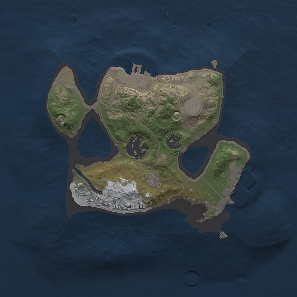 Rust Map: Procedural Map, Size: 2000, Seed: 1016567022, 8 Monuments