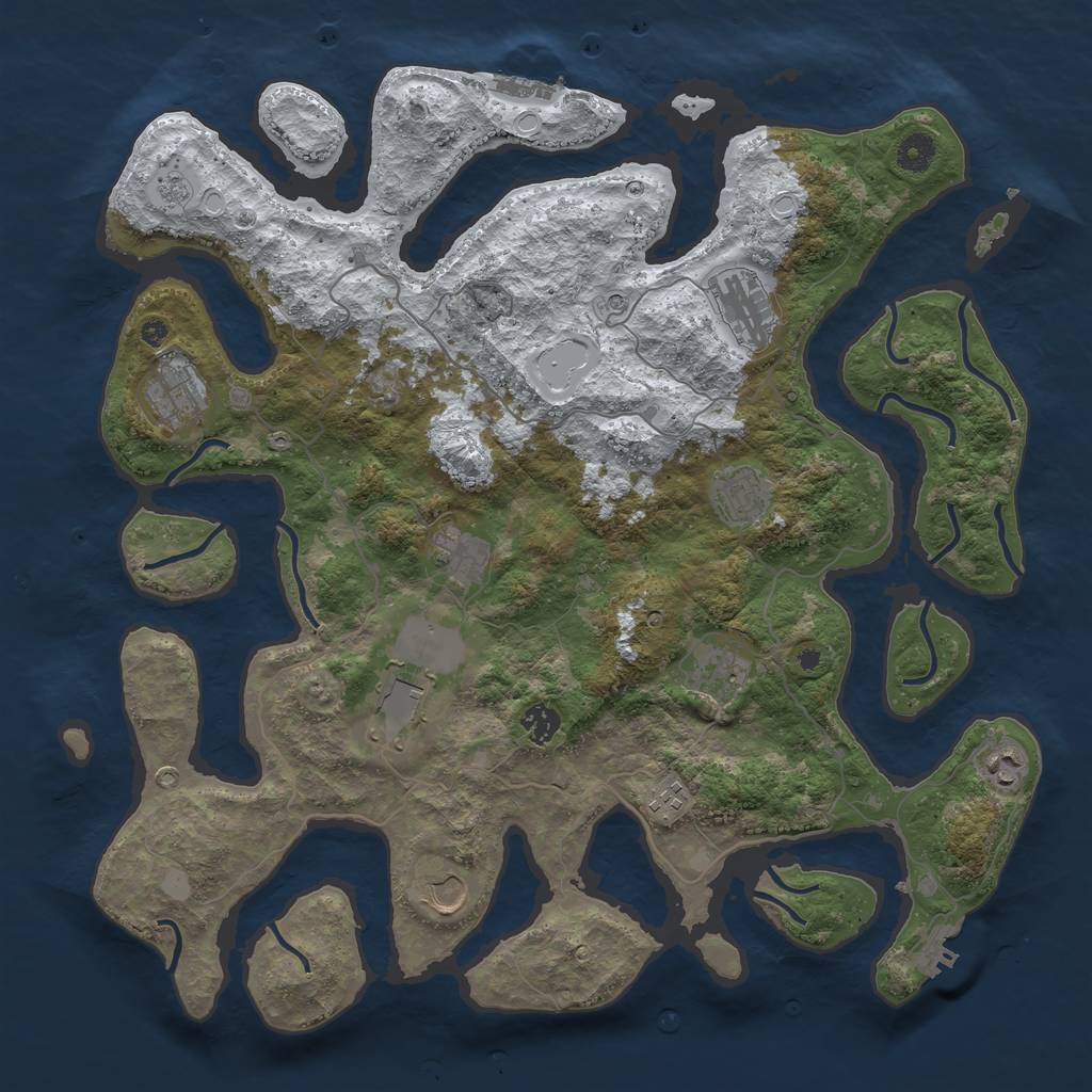 Rust Map: Procedural Map, Size: 4250, Seed: 4038571, 19 Monuments