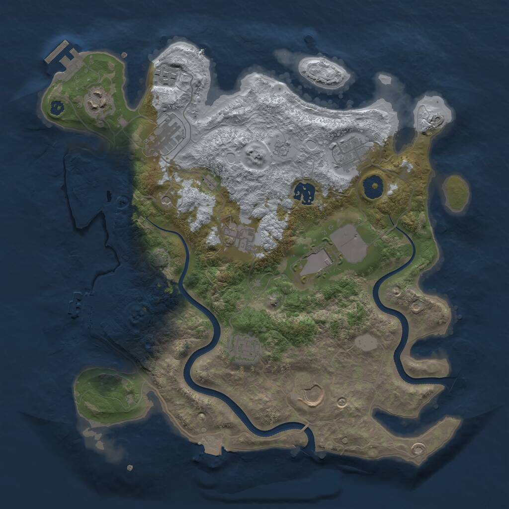 Rust Map: Procedural Map, Size: 3500, Seed: 5101601, 15 Monuments