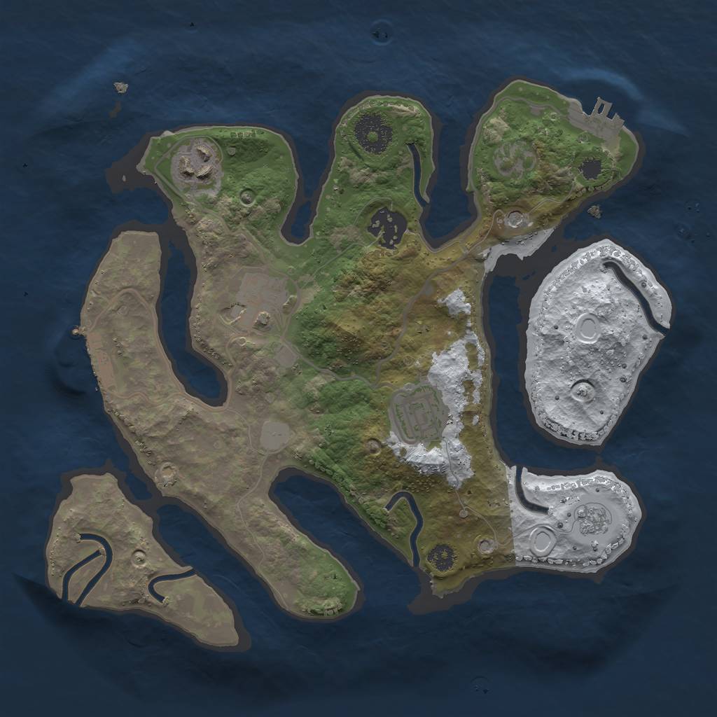 Rust Map: Procedural Map, Size: 2800, Seed: 353723, 13 Monuments