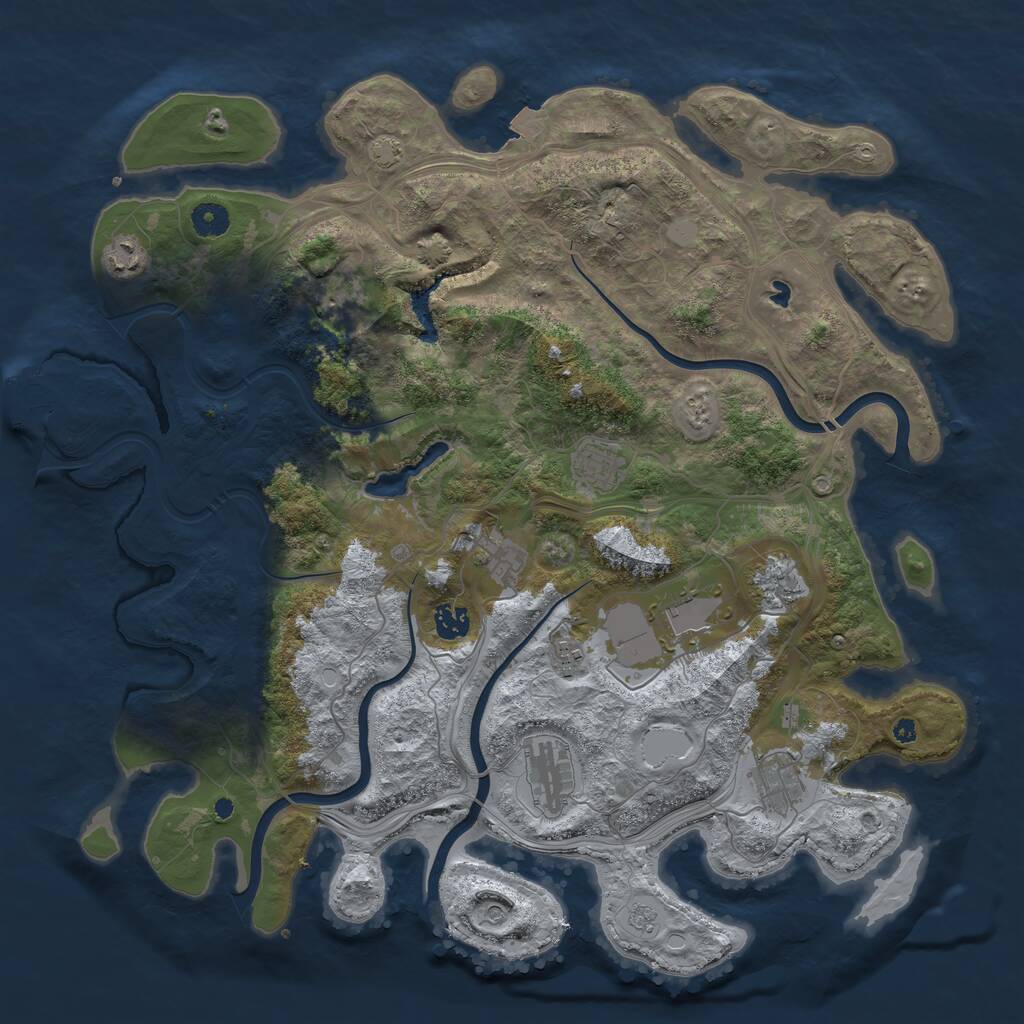 Rust Map: Procedural Map, Size: 4250, Seed: 4800039, 15 Monuments