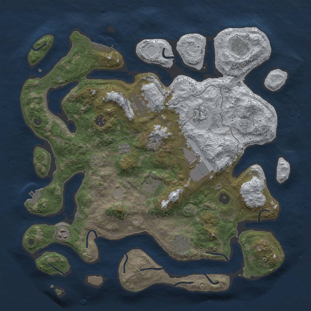 Rust Map: Procedural Map, Size: 4250, Seed: 4491896, 18 Monuments